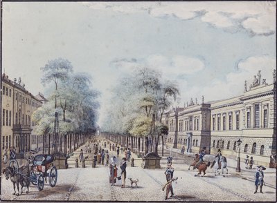 The Linden with the Academy, Berlin by F.A. Calau